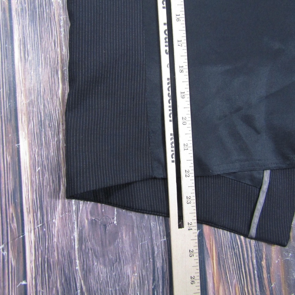 Suit Vest Express Mens M Black Striped Wool Spandex Tweed 3 Piece Slim - Picture 6 of 6